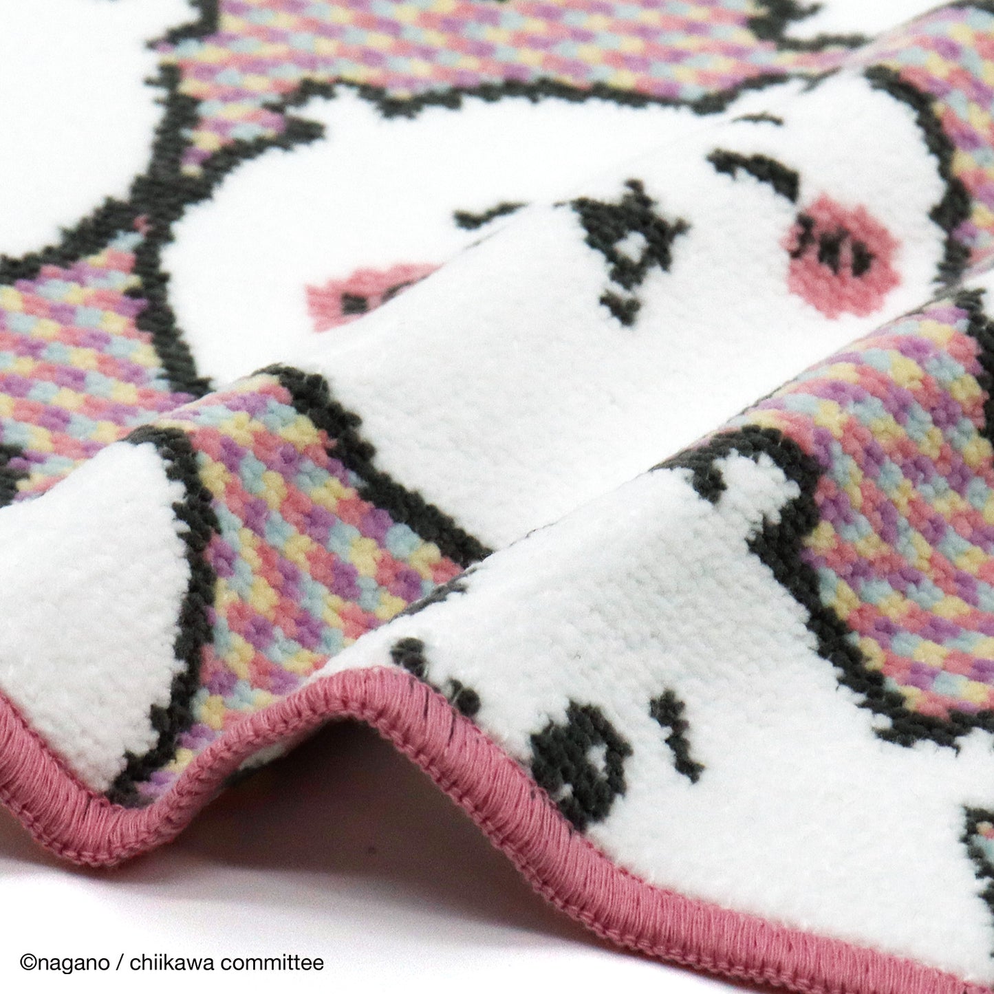 ちいかわ シェニール織タオルハンカチ(ちいかわいっぱい ピンク)