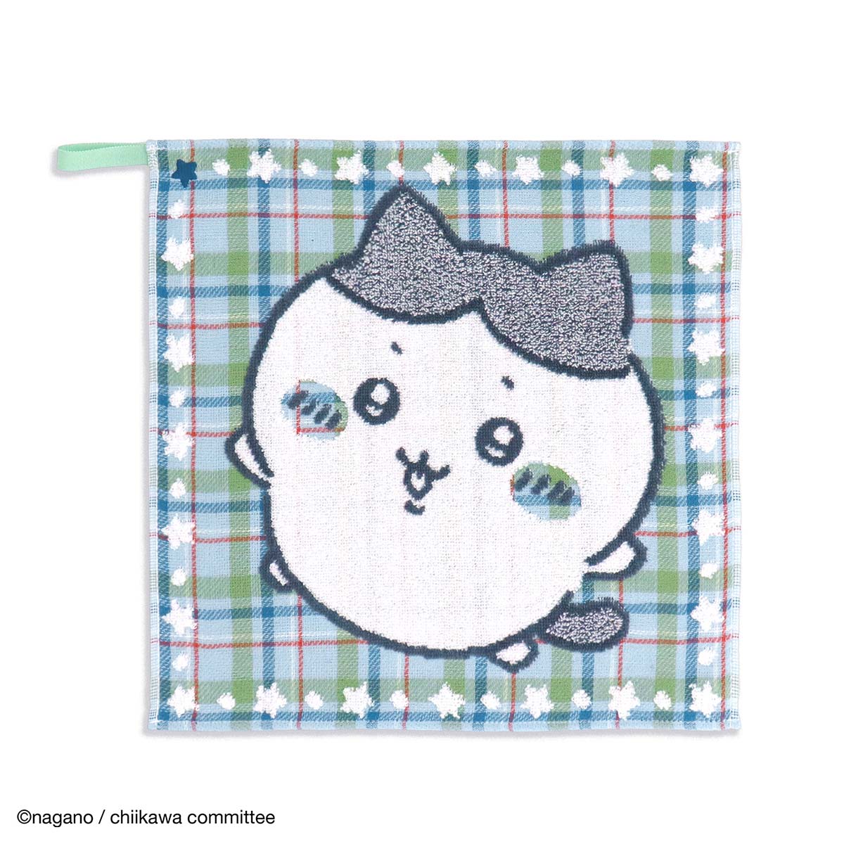 ちいかわ ループ付きウォッシュタオル(カラフルチェック ブルー)