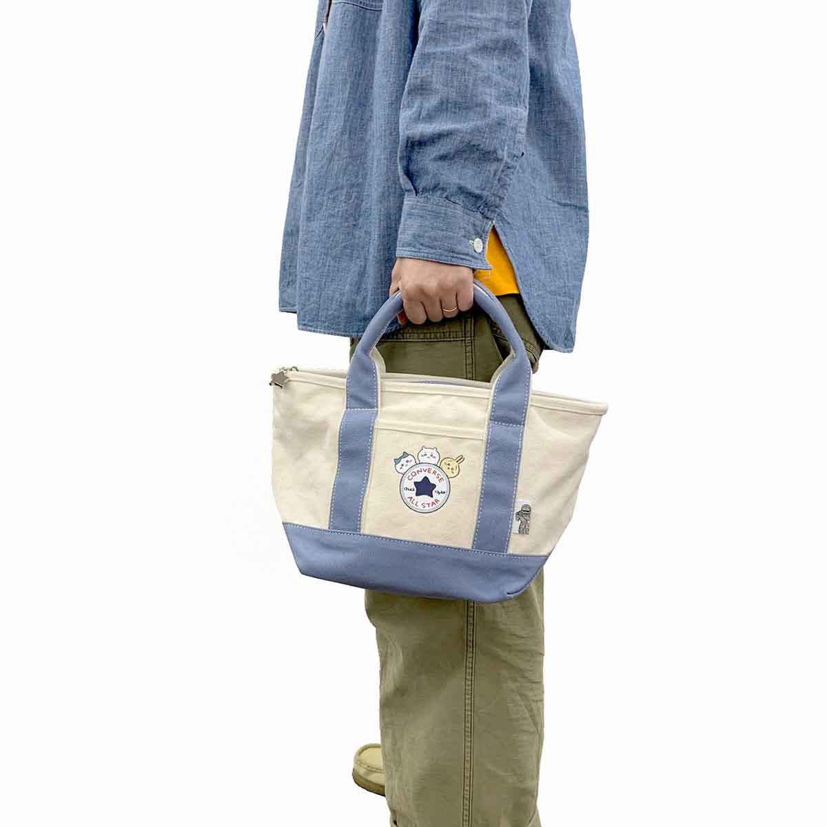 Chiikawa x Converse Canvas Tote Bag S (Blue-Grey)