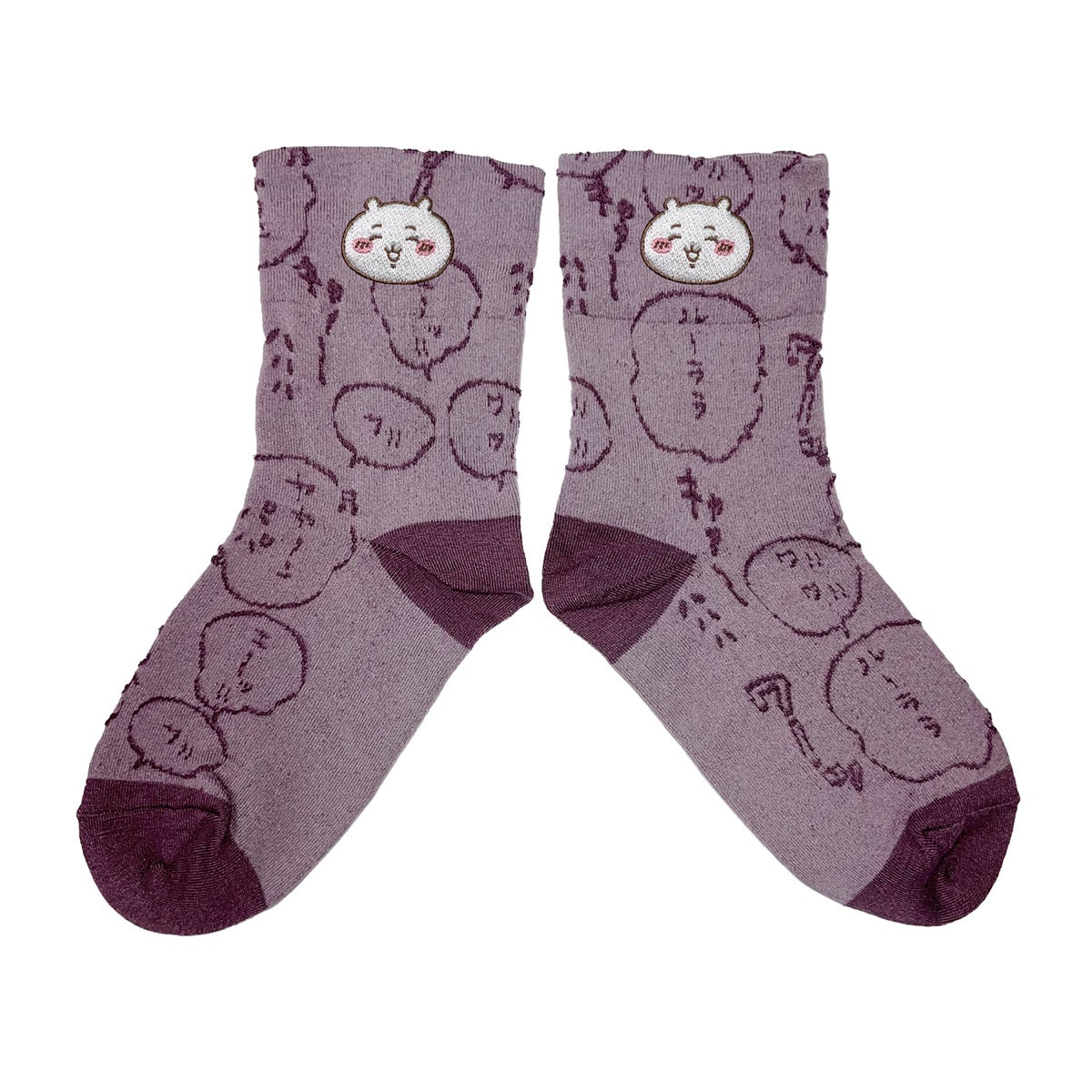 ちいかわ フロート刺繍クルーソックス(ちいかわ ワイン) レディース用