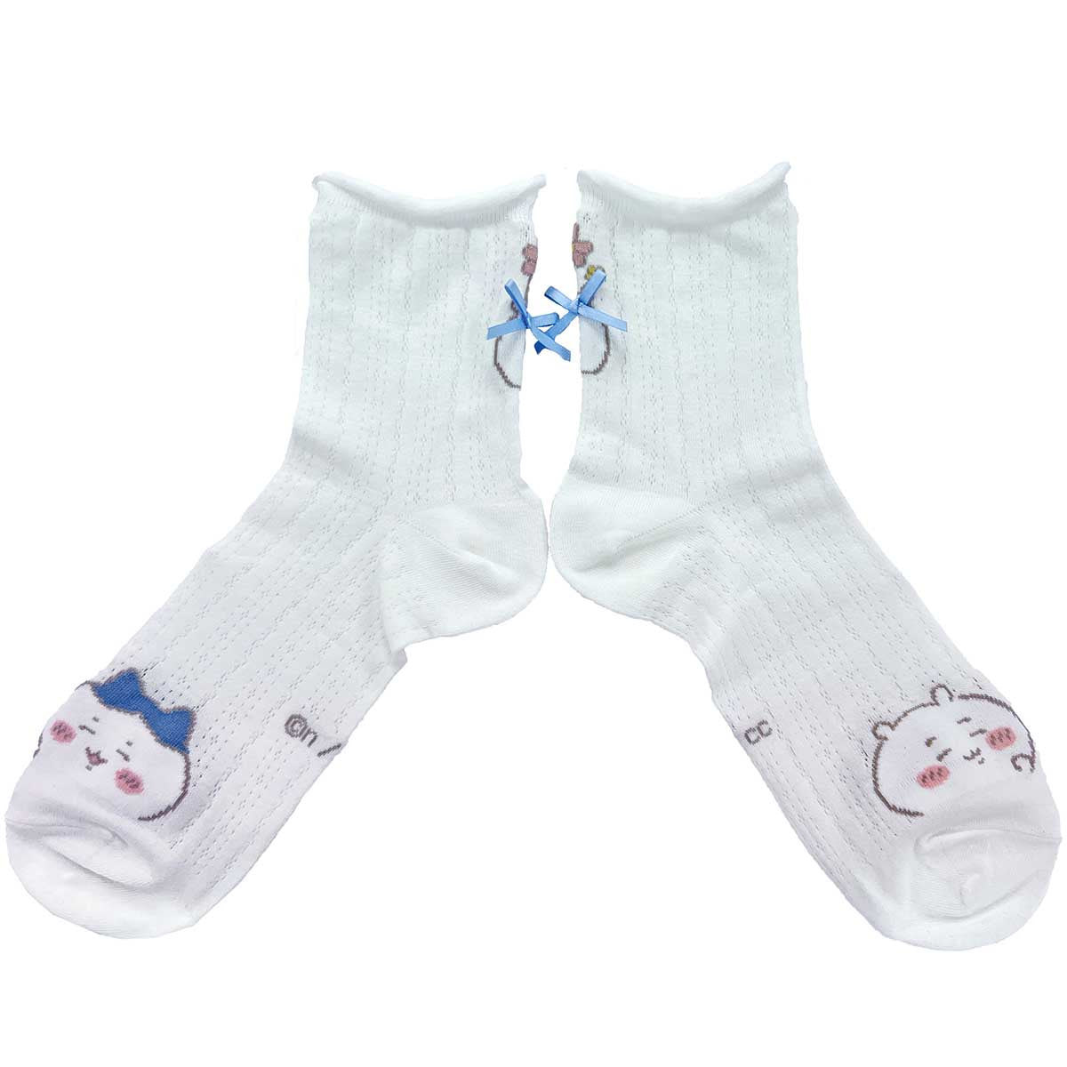 Chiikawa Ribbon Embellished Crew Socks (Off-White) Women's