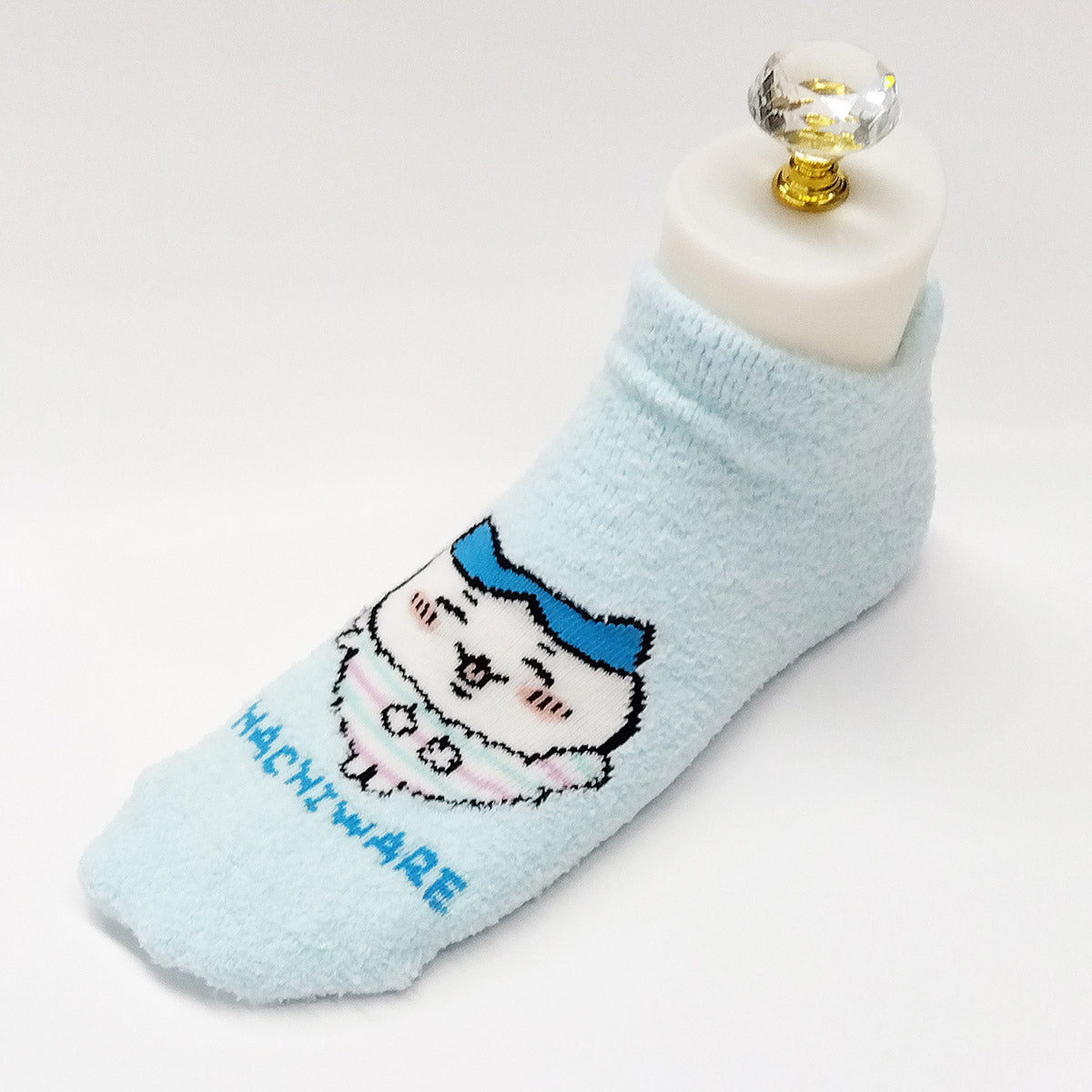 Chiikawa Fluffy Sneaker-Length Socks (Hachiware Sax) Women's