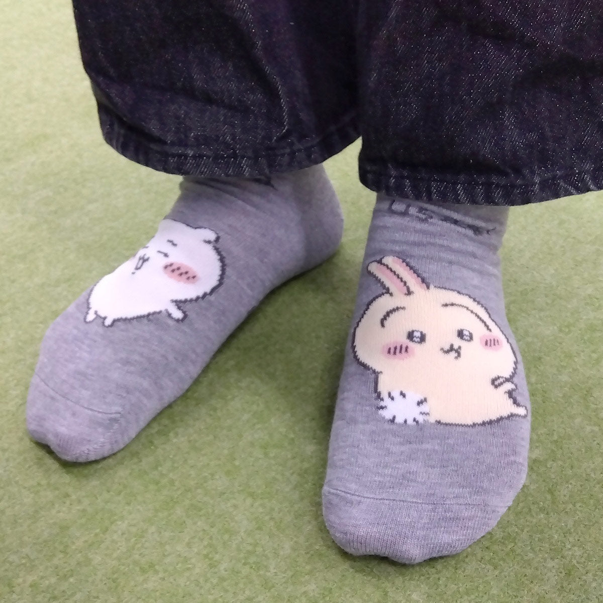 ちいかわ スニーカー丈ソックス(ちいかわうさぎ左右)メンズ用