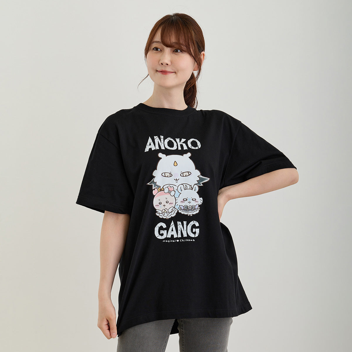 ちいかわ 超まじかるちいかわ Tシャツ ANOKO GANG ブラック