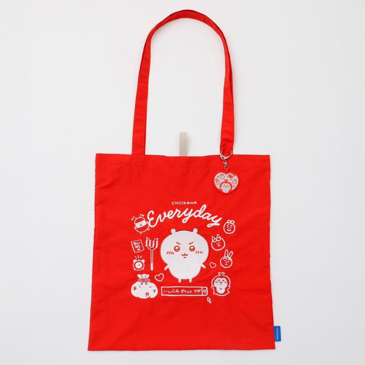 ちいかわ 刺繍トートバッグ ちいかわの毎日 レッド (刺繍キーホルダー付)