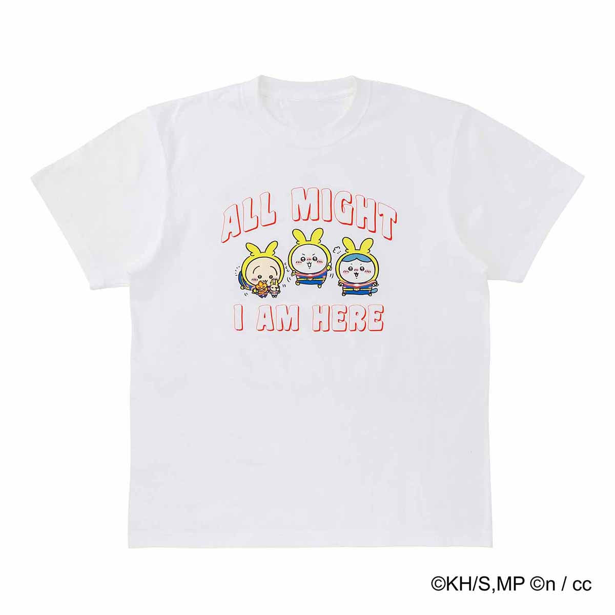 My Hero Academia × Chiikawa T-Shirt ALL MIGHT I AM HERE White