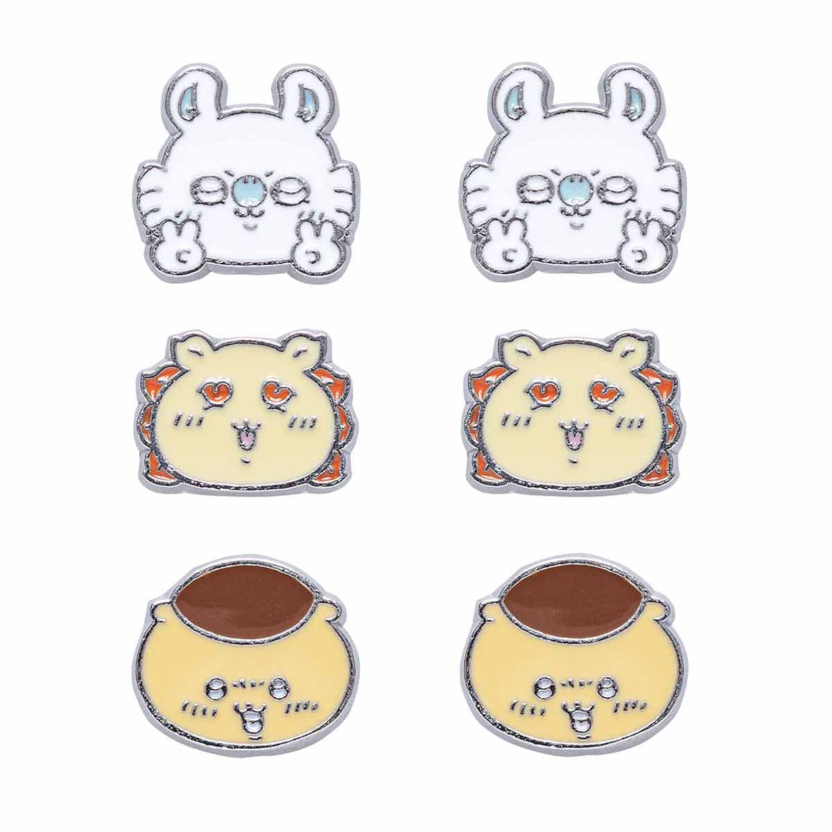 Chiikawa Magnetic Earrings 3-Piece Set (Momonga, Shisa, Kurimanju)