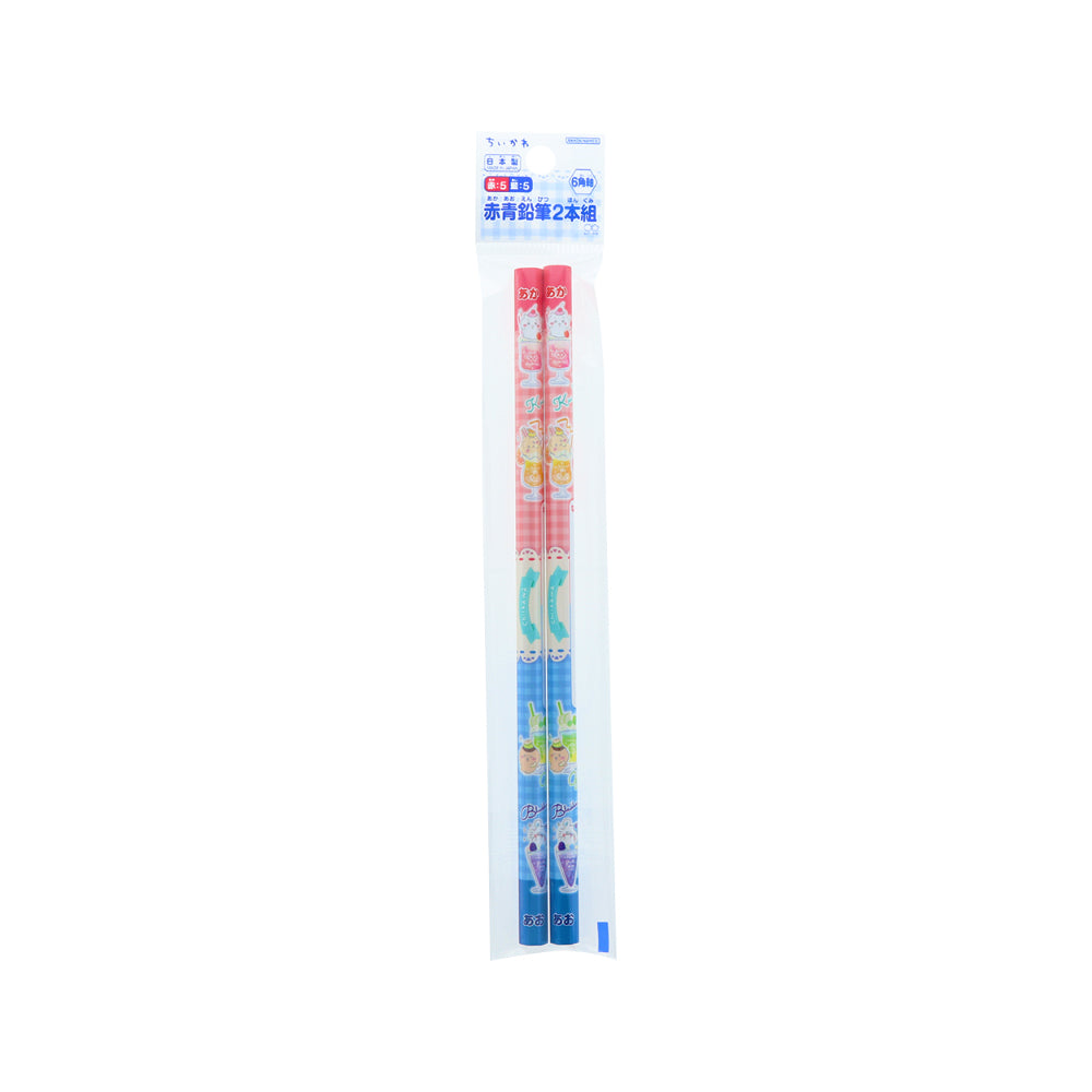 Chiikawa Red-Blue Pencils (Set of 2, 2025 New School Year)