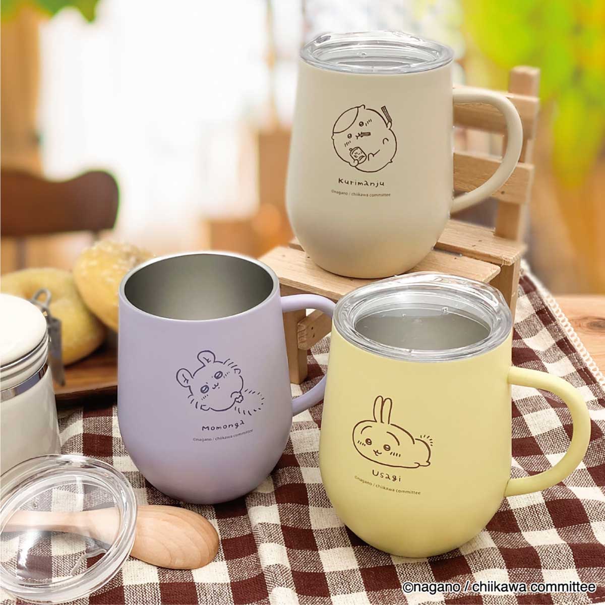 Chiikawa Stainless Steel Mug with Lid (Goron Kurimanju)