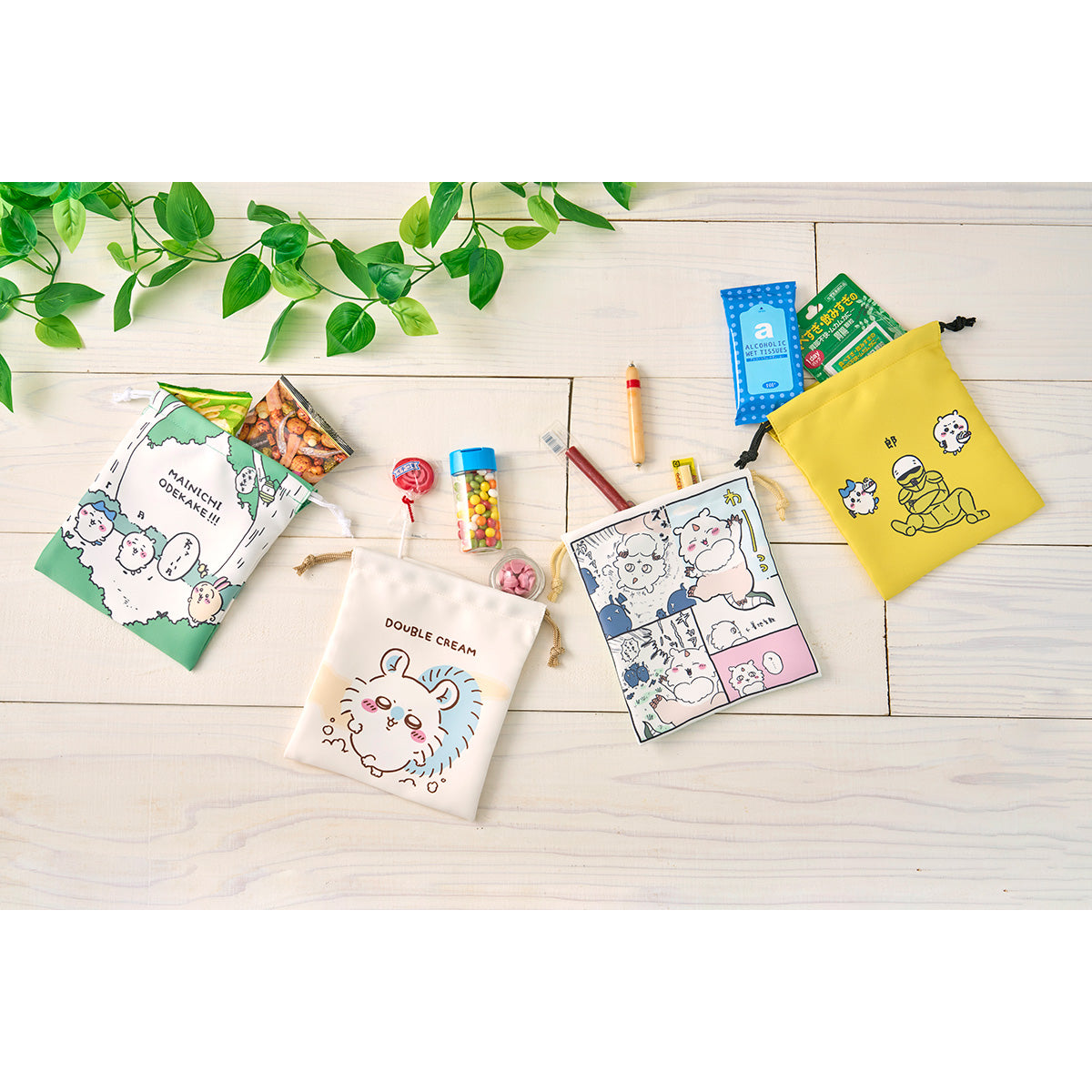 Chiikawa Excited to Go Out! Perfect Size Drawstring Bag (Anoko)