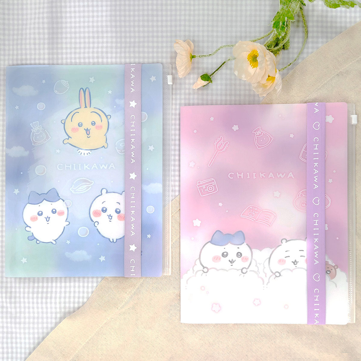 ちいかわ ロゴテープ付き6Pクリアファイル(キラキラシャボン玉)