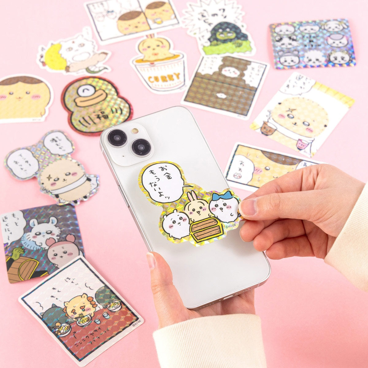 Chiikawa Smartphone-sized Hologram Sticker (No More Money)