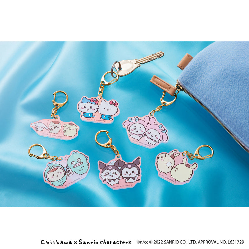 吉伊卡哇×三麗鷗角色 極光壓克力鑰匙圈(兔子・POMPOMPURIN)