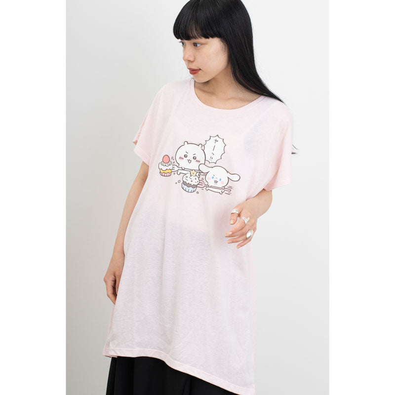 Chiikawa × Sanrio Characters Dolman One-Piece Chiikawa × Cinnamoroll Pink FREE
