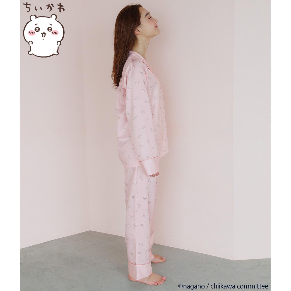 치이카와 기모 새틴 셔츠 파자마