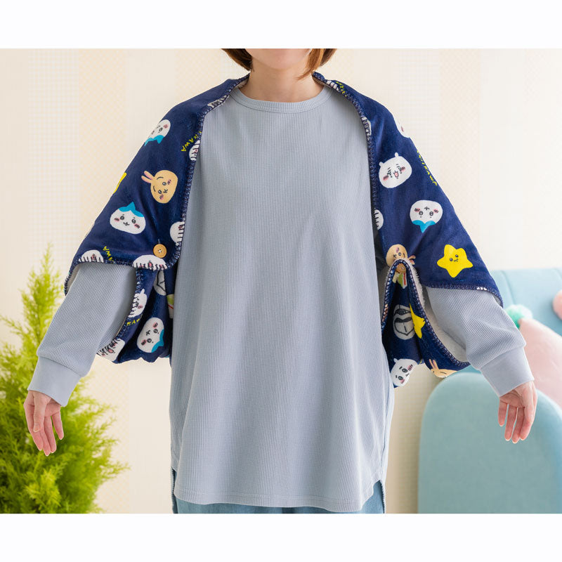 Chiikawa Warm 3-Way Blanket (Navy)