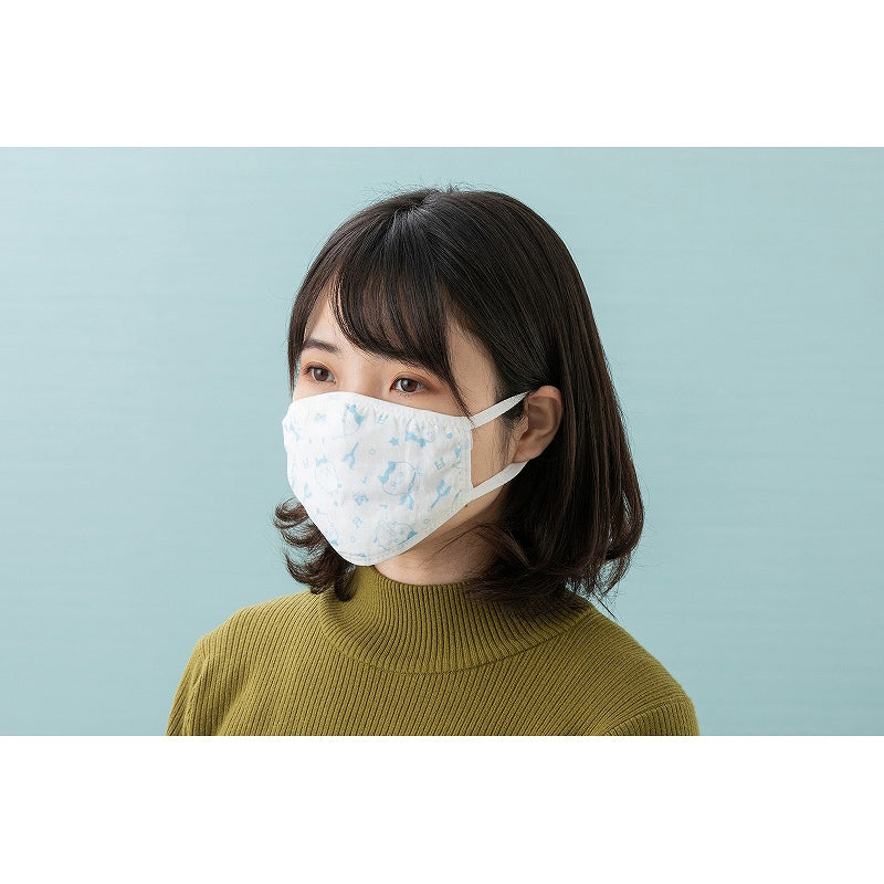 Chiikawa Antibacterial Deodorizing Gauze Mask (Size M) (Hachiware)