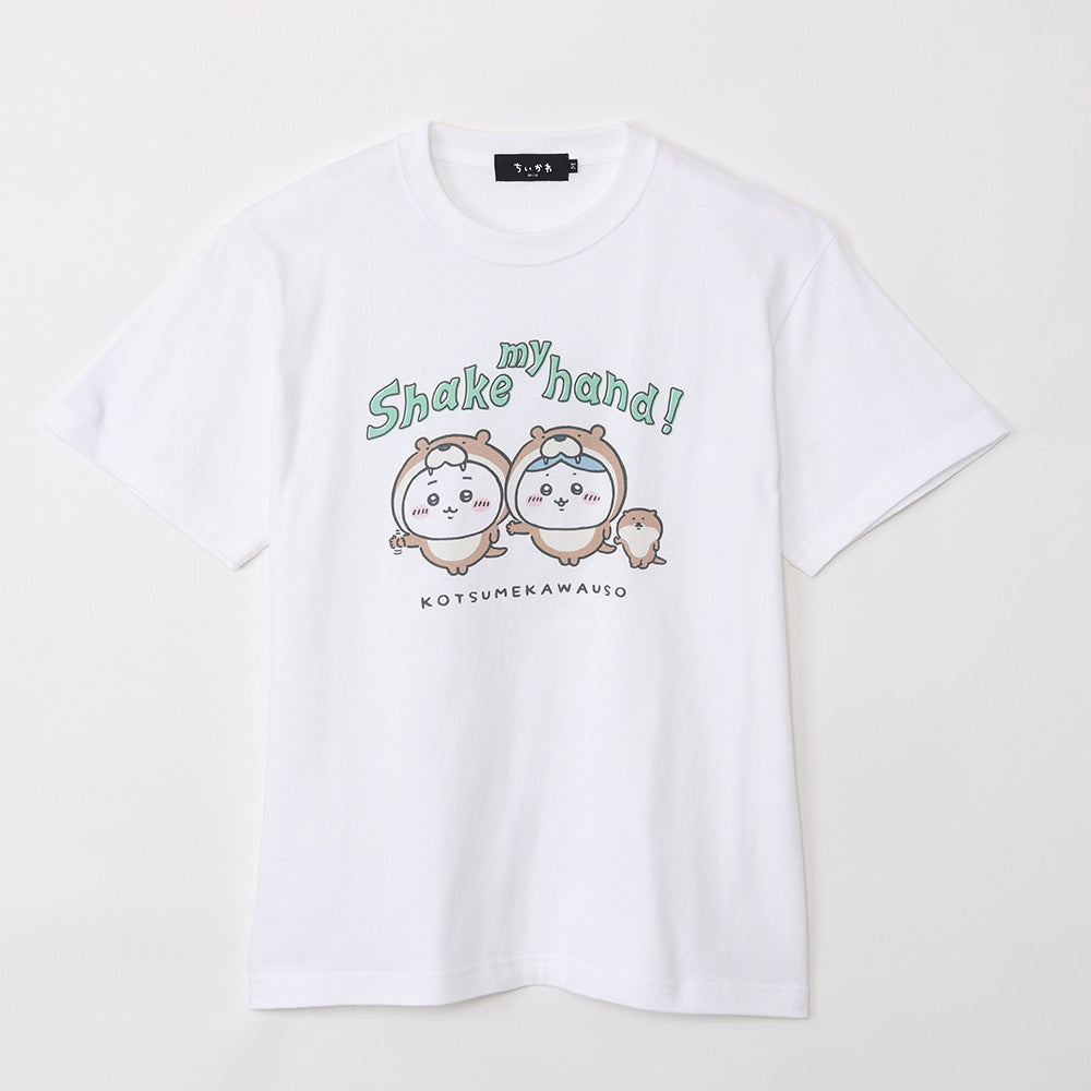 ちいかわ水族館 Tシャツ カワウソと握手 ホワイト(イカミラー付)
