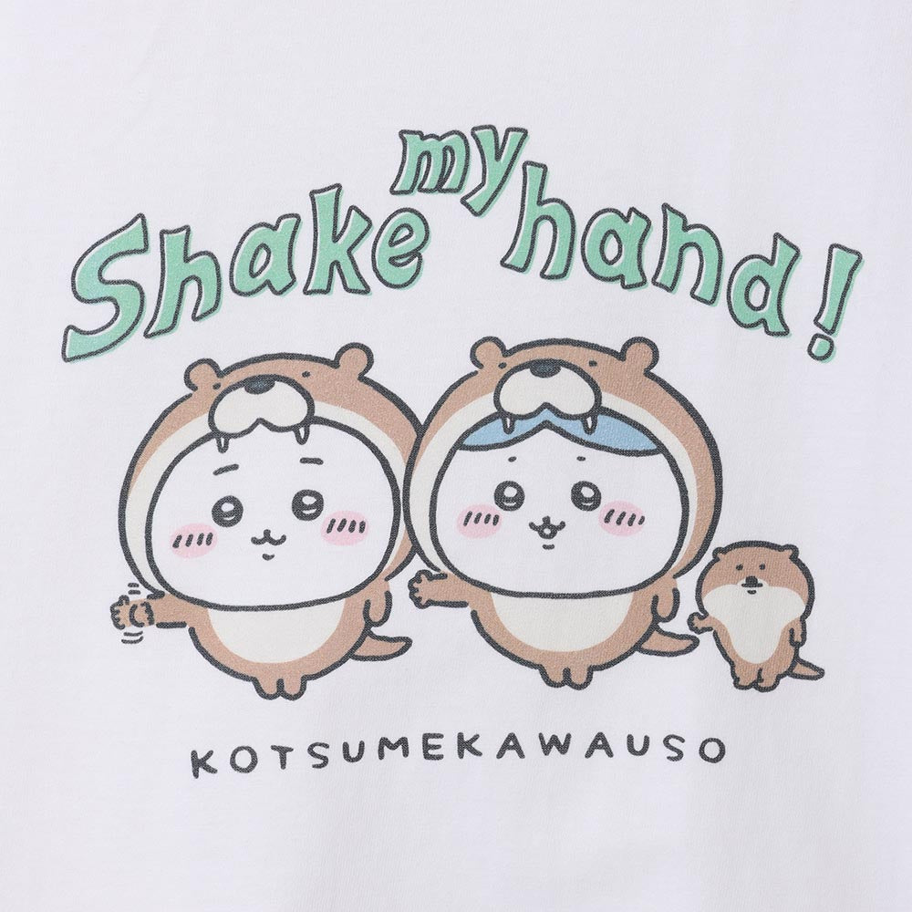 ちいかわ水族館 Tシャツ カワウソと握手 ホワイト(イカミラー付)