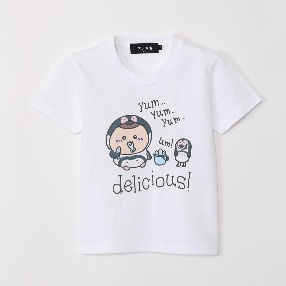 ちいかわ水族館 キッズTシャツ ペンギンヤムヤム ホワイト(カメミラー付)