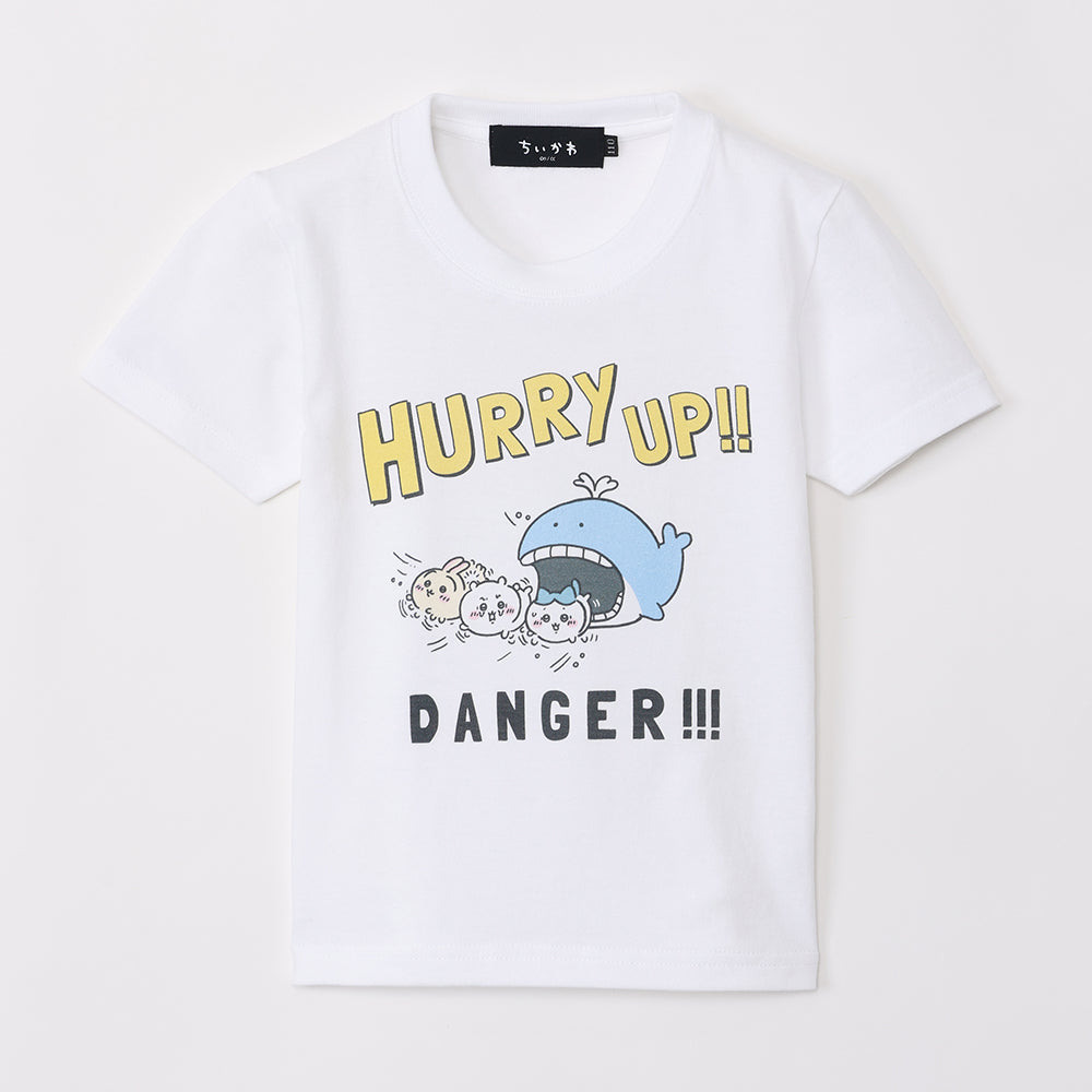 吉伊卡哇水族館 兒童T恤 Hurry Up 白色(附海龜鏡面)