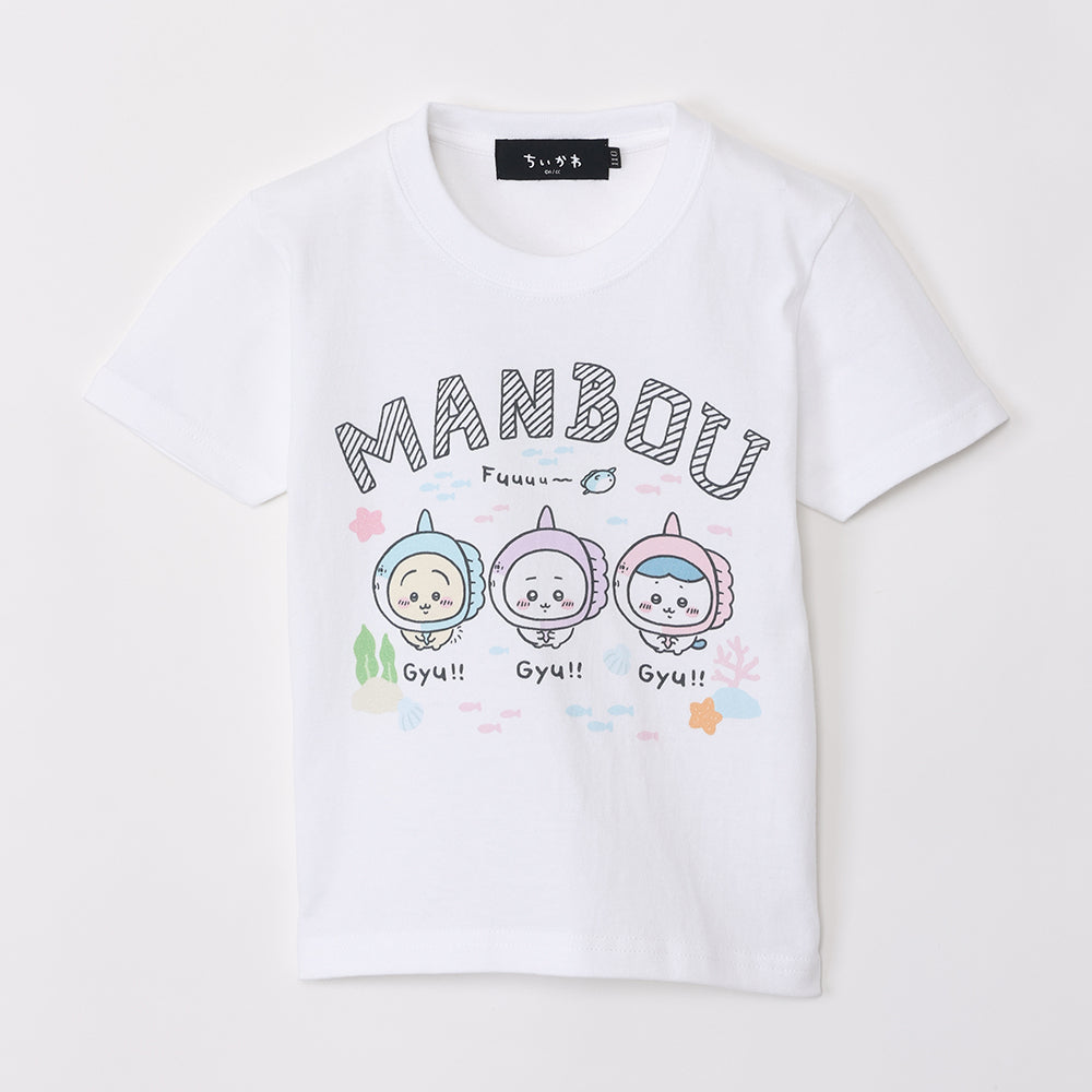 ちいかわ水族館 キッズTシャツ マンボウ ホワイト(カメミラー付)