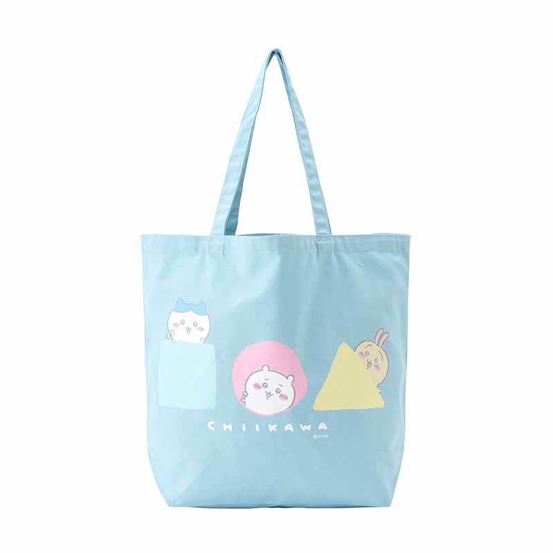 ちいかわ ひょっこりのぞく大きめトートバッグ(ブルー)