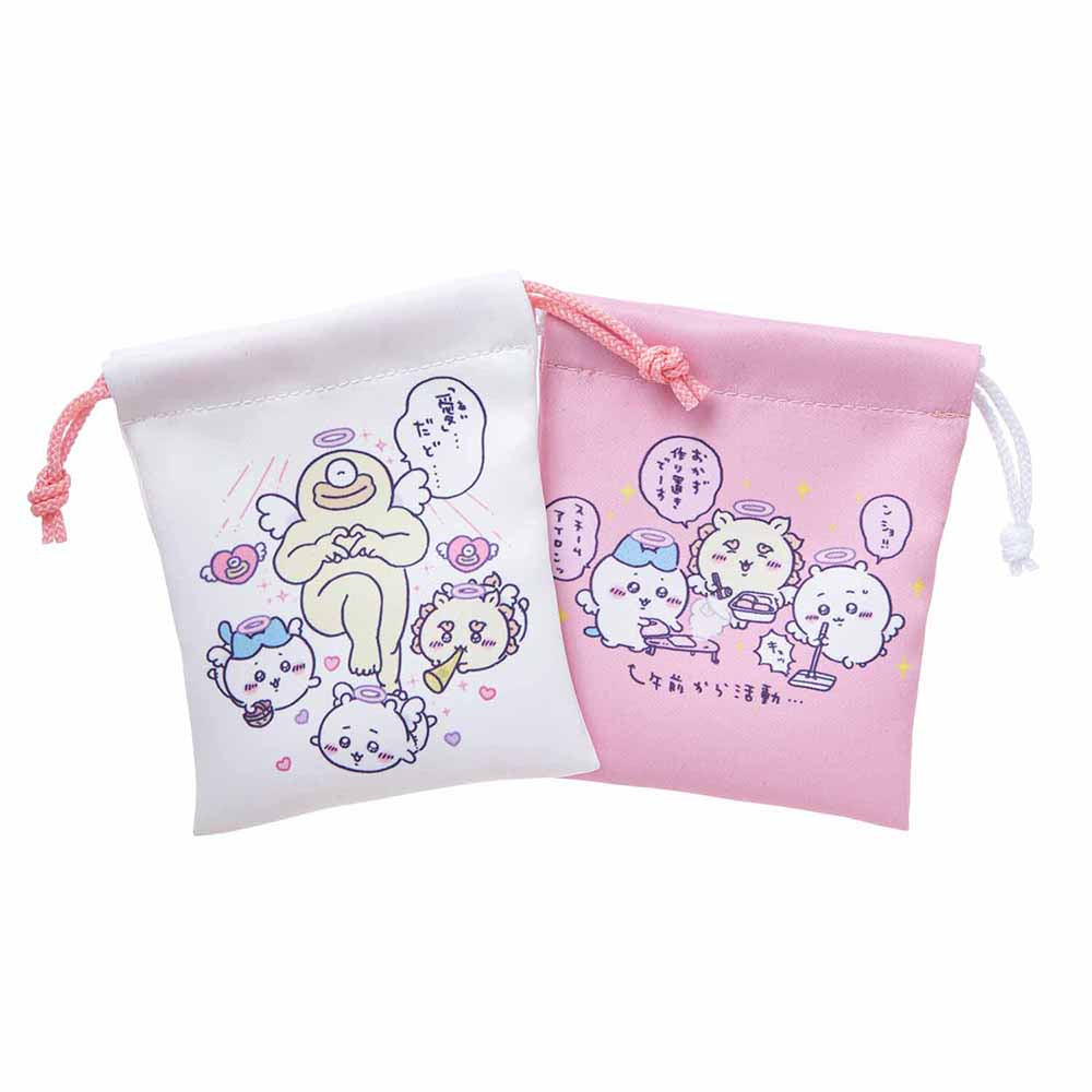 Chiikawa Angel & Demon Mini Drawstring Bag Set (Angel)