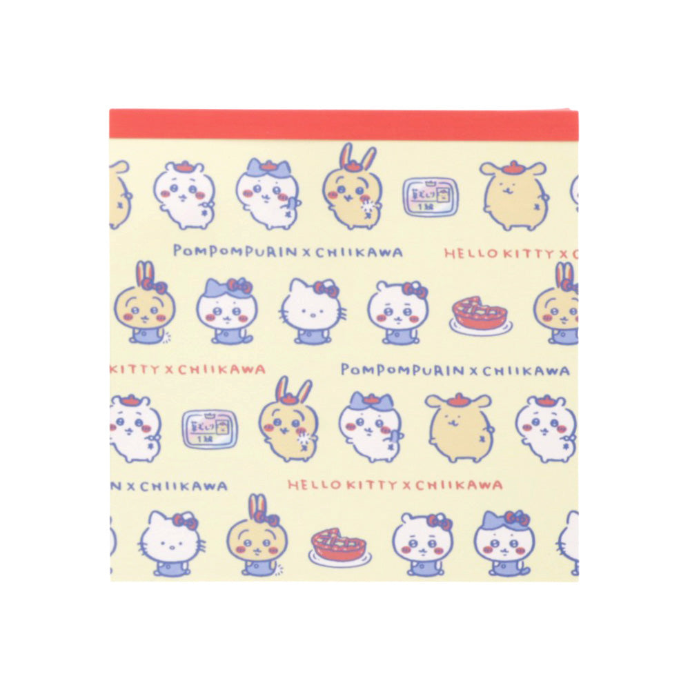 Chiikawa x Sanrio Characters Square Memo (Cream)