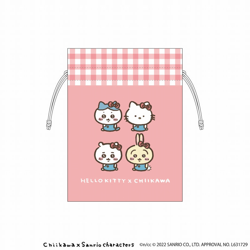 吉伊卡哇×三丽鸥角色 小束口袋(HELLO KITTY×CHIIKAWA)