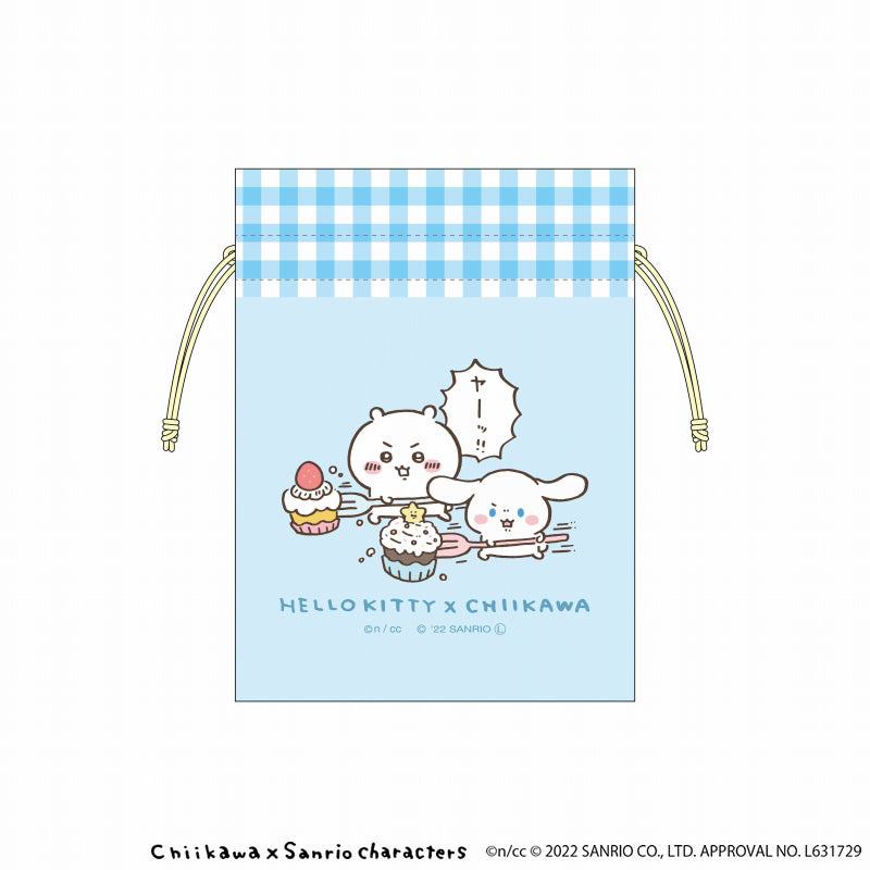 ちいかわ×サンリオキャラクターズ 豆巾着(みんなで一緒に頑張ろう)