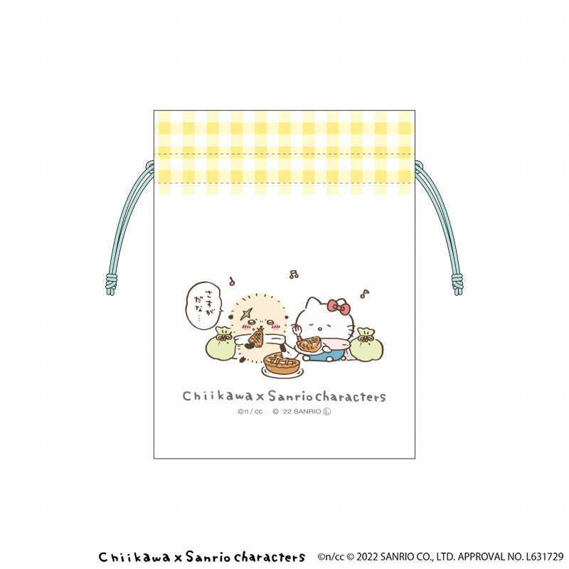 ちいかわ×サンリオキャラクターズ 豆巾着(みんなで一緒に何か食べよ)