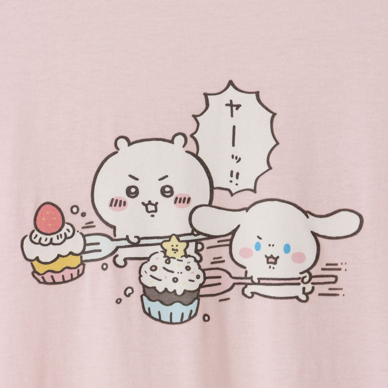 Chiikawa × Sanrio Characters Dolman One-Piece Chiikawa × Cinnamoroll Pink FREE