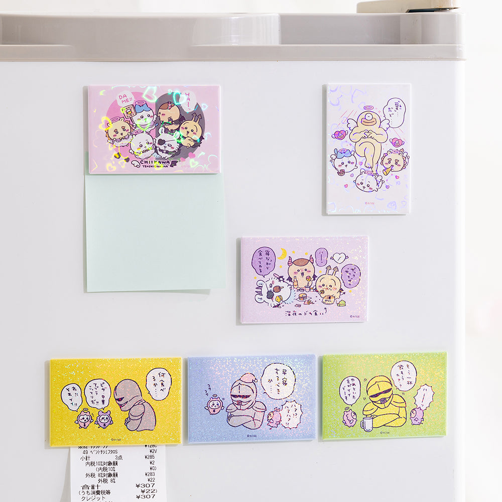 Chiikawa Angel & Demon Hologram Square Magnet (What to eat...)
