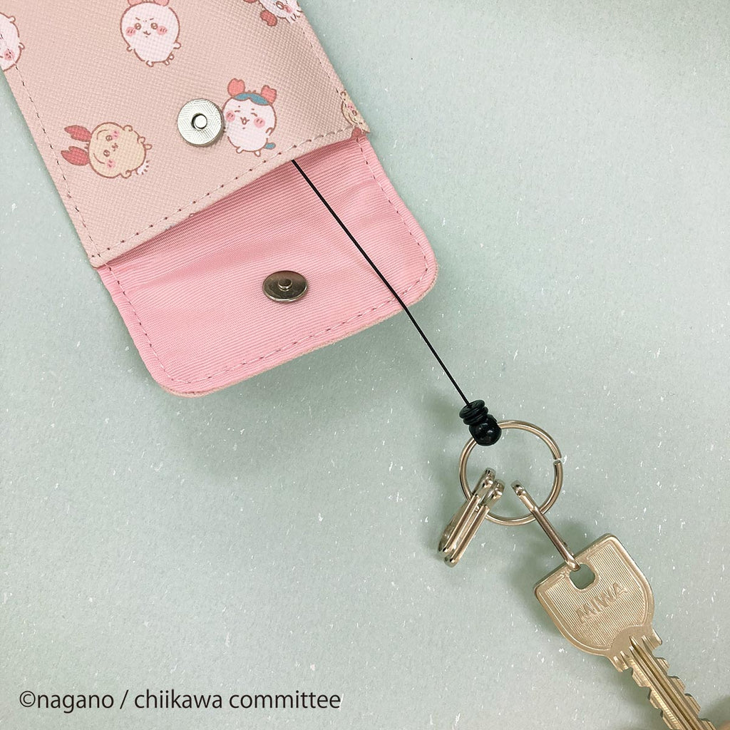 Chikawa reel key case (pink)