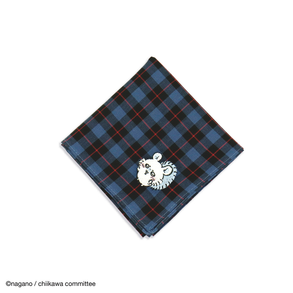 Chikawa fabric handkerchief (tartan check A blue)