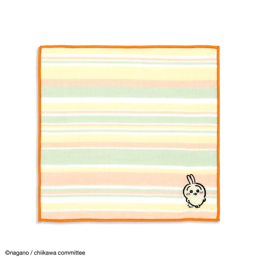 Chiikawa 8-Layer Gauze Handkerchief (Border Orange)