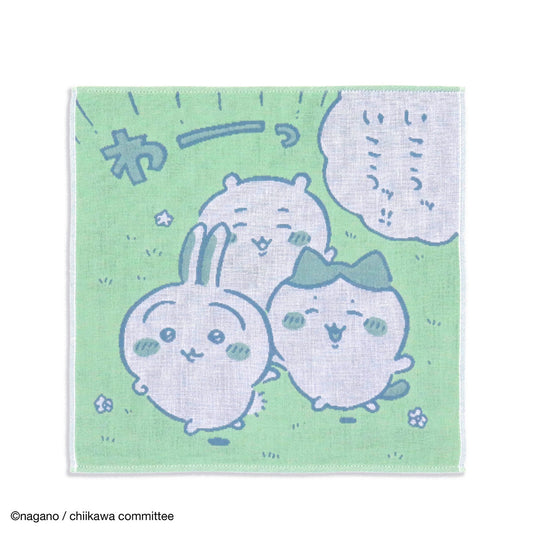 ちいかわ ガーゼウォッシュタオル（なかよし グリーン）