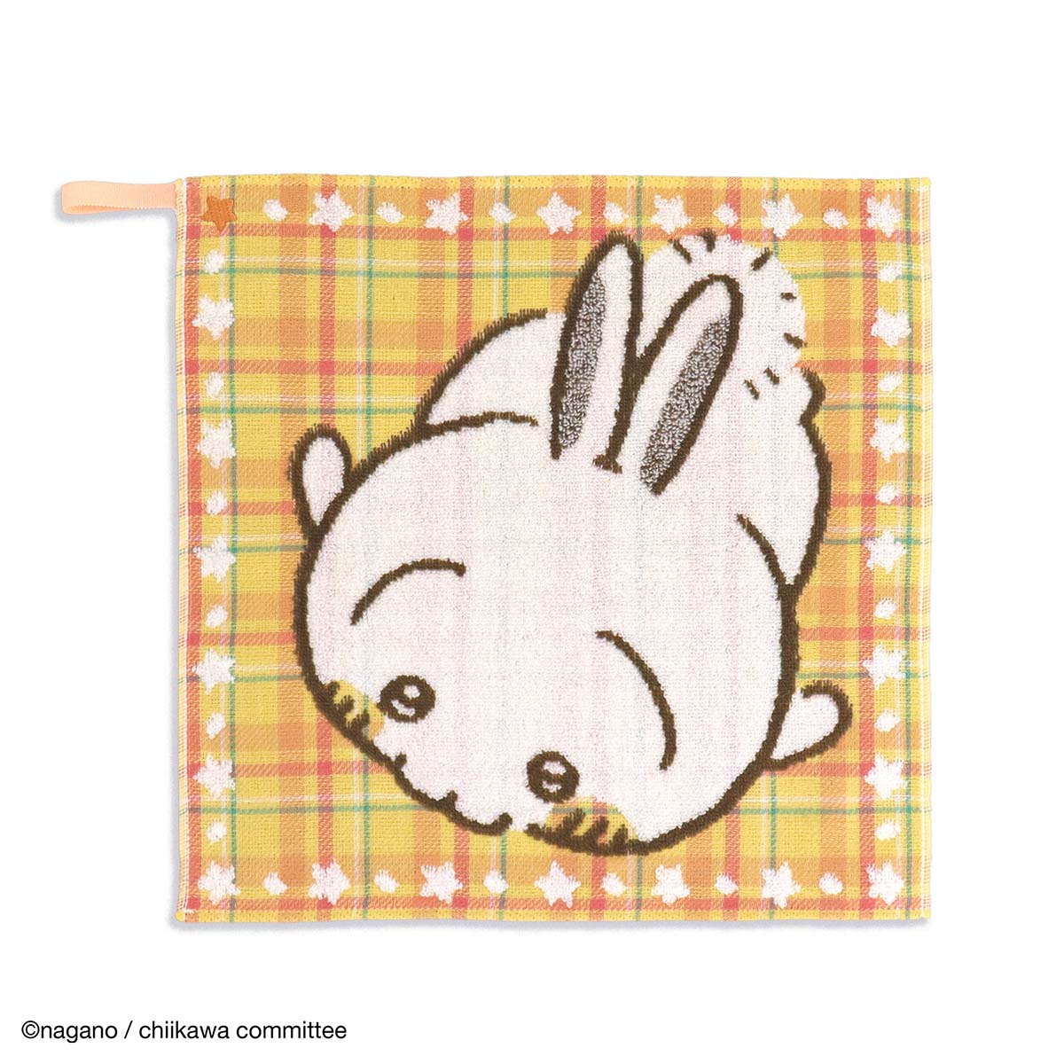 ちいかわ ループ付きウォッシュタオル（カラフルチェック イエロー）