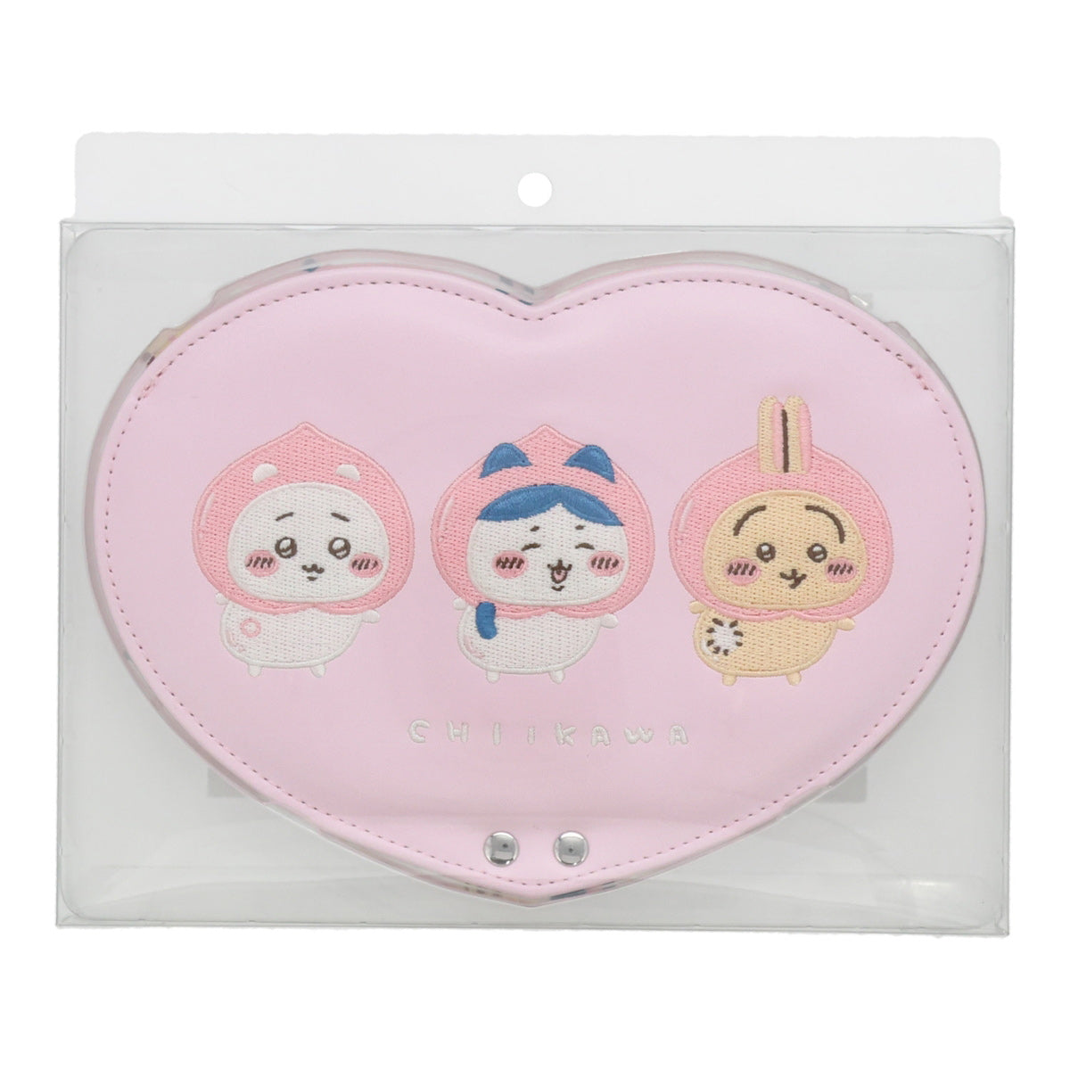 ちいかわ ハート型ファブリックミラー（ピーチ）