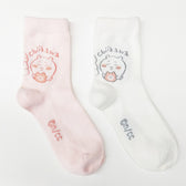 Chiikawa Room socks 2P set (Chiikawa Off -white / pink) for ladies