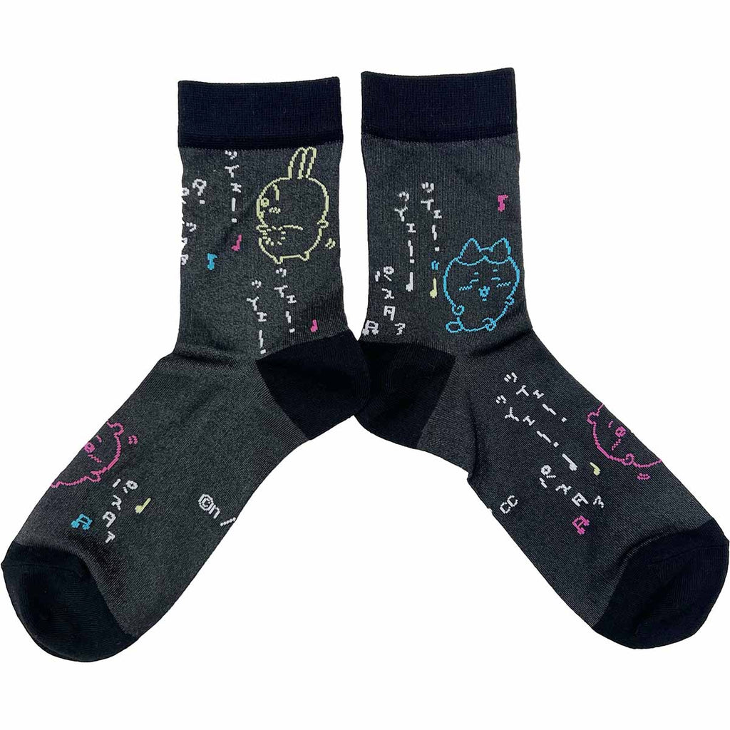 Chikawa thin crew socks (dance black) for ladies