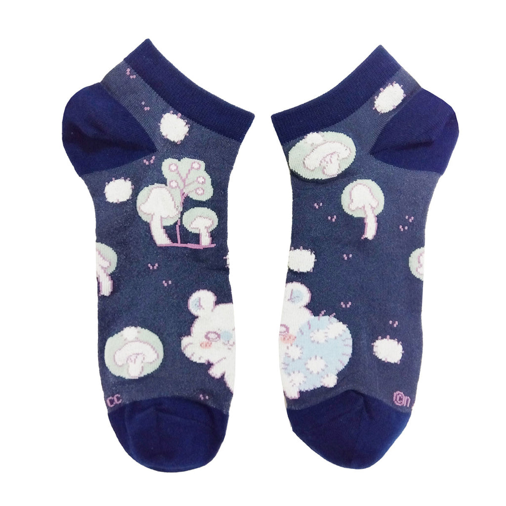 Chikawa thin sneaker length socks (Momonga collection navy) for ladies