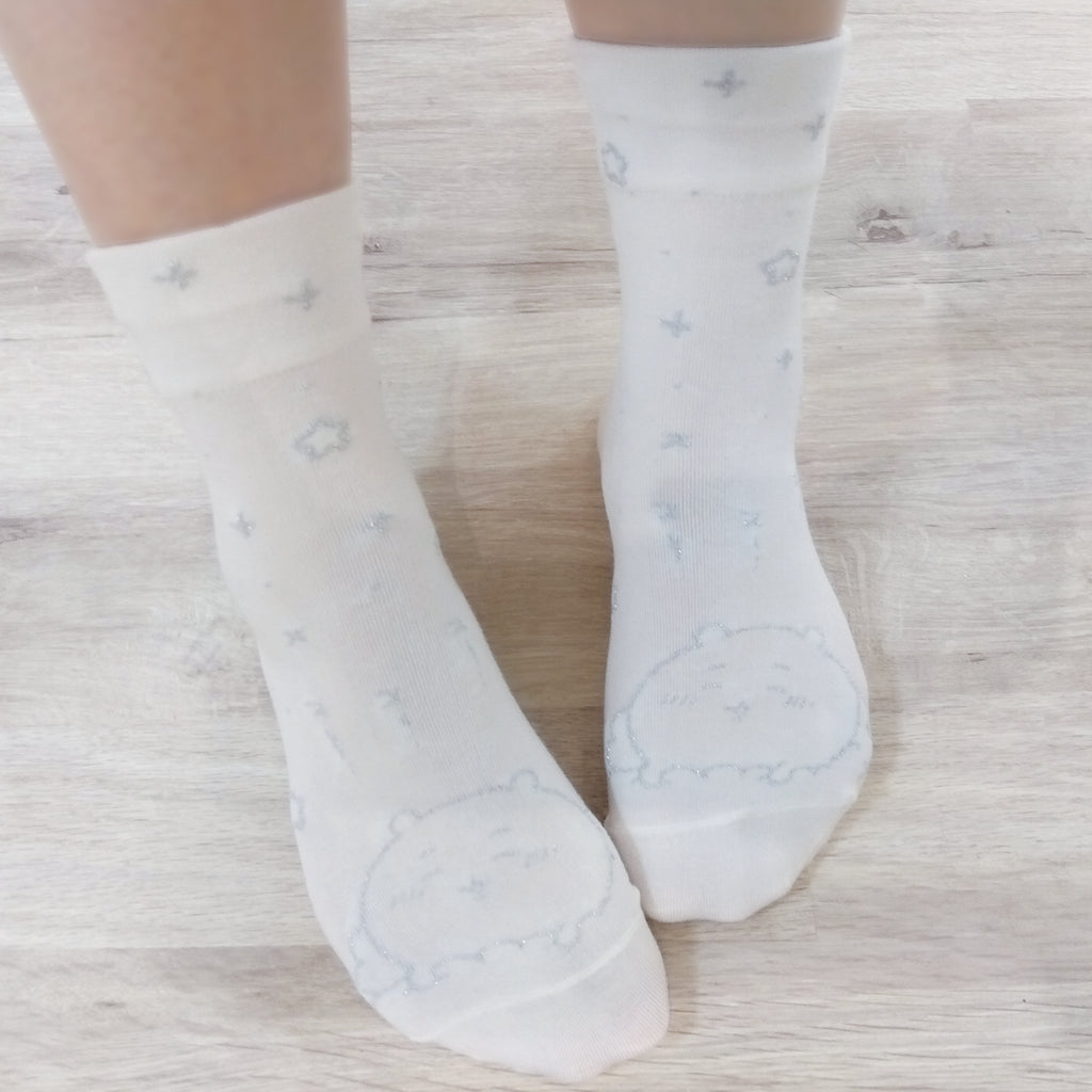 Chiikawa Rame Crew Socks (Chiikawa White) For Ladies