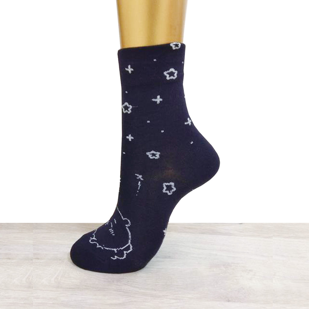 Chiikawa Lame Crew Socks (Chiikawa Navy) For Ladies