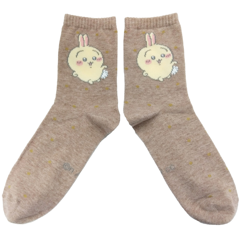 Chikawa Crew Socks (Rabbit Dot Beige) Men's