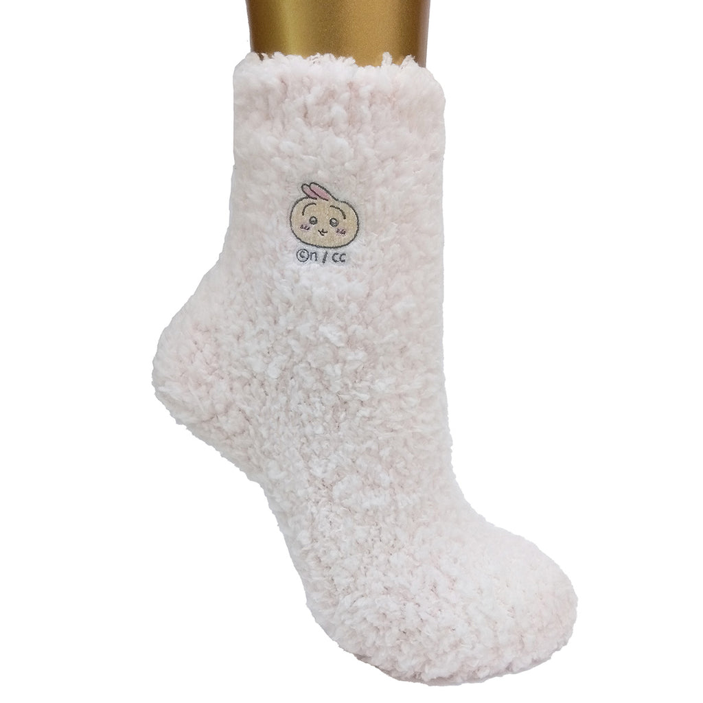 Chiikawa Mokomoko crew socks (Usagi Pink) For ladies