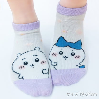 ちいかわ スニーカー丈ソックス（ちいかわハチワレ左右）