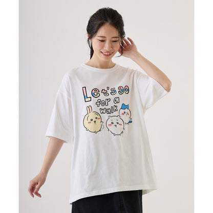 치이카와 나들이 즐거워! 빅 T셔츠 산책 화이트
