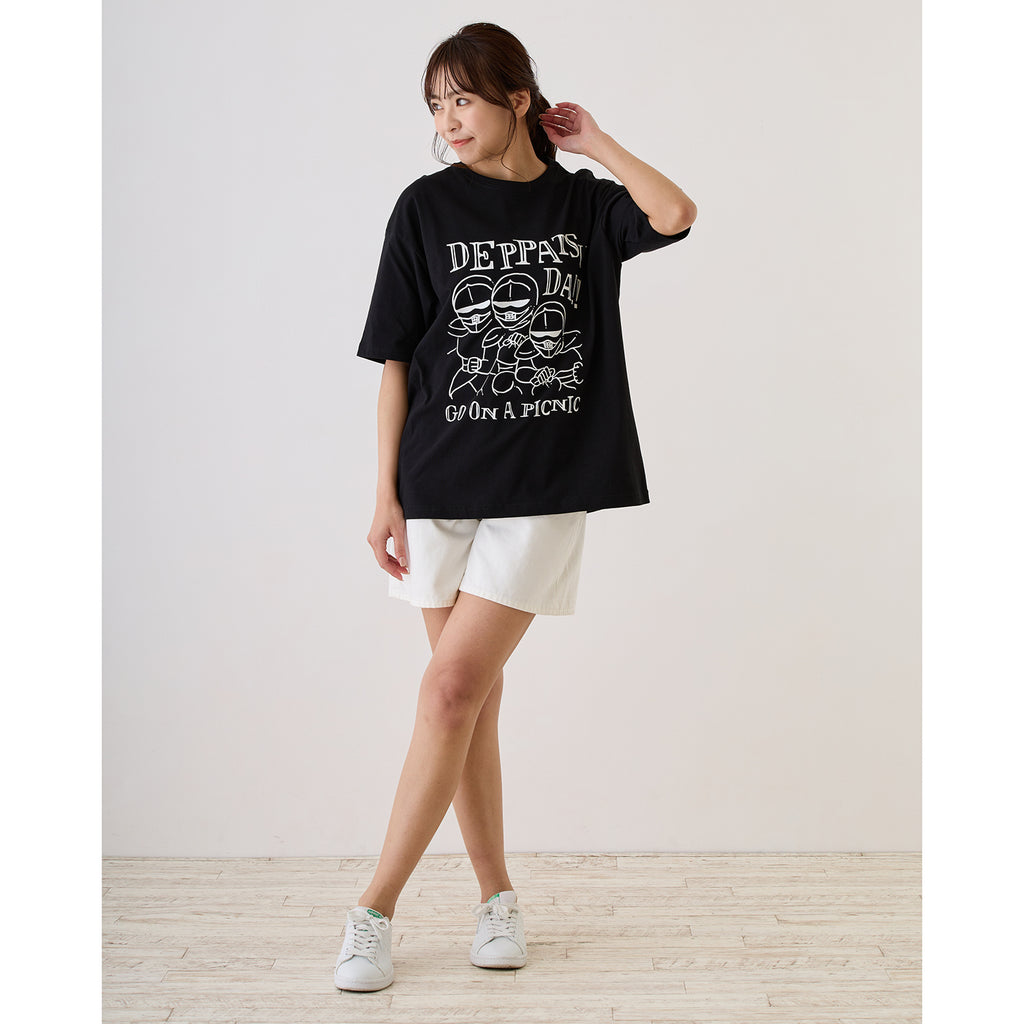 I'm looking forward to going out! Big T -shirt armor Depatsu black